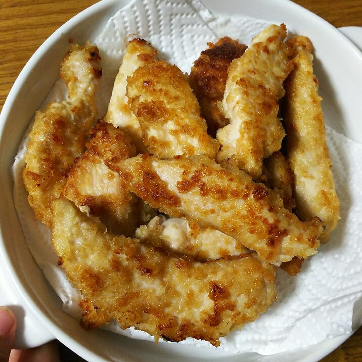 鶏むね肉のパン粉焼き